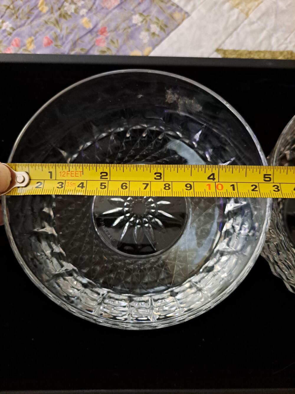 5" Bowls Starburst Diamond Pattern Clear Glass Set of 2
